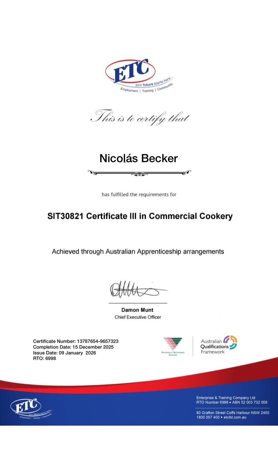 Certificate